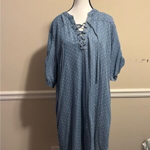 Philosophy Plus Size XXL Blue Lace-Up Women's Dress